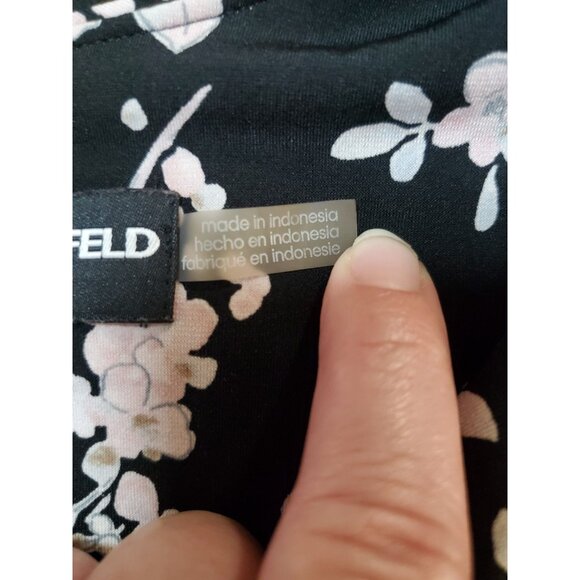 Karl Lagerfeld Paris Dark Romantic Floral Womens Size 2XL Blouse Top Bell Sleeve - Picture 16 of 16